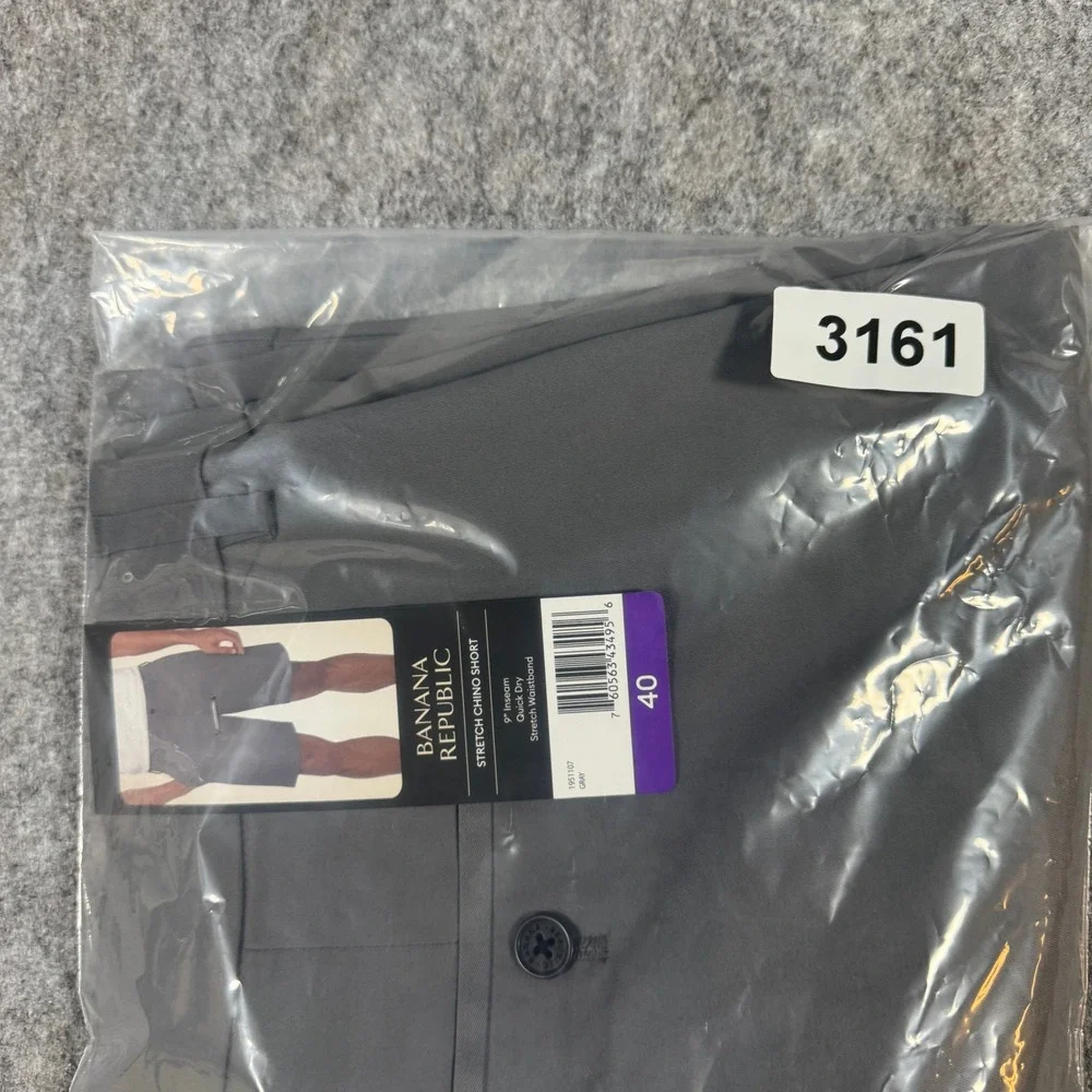 Banana Republic Mens Stretch Chino Shorts Gray 9 Inseam Quick Dry Size 40